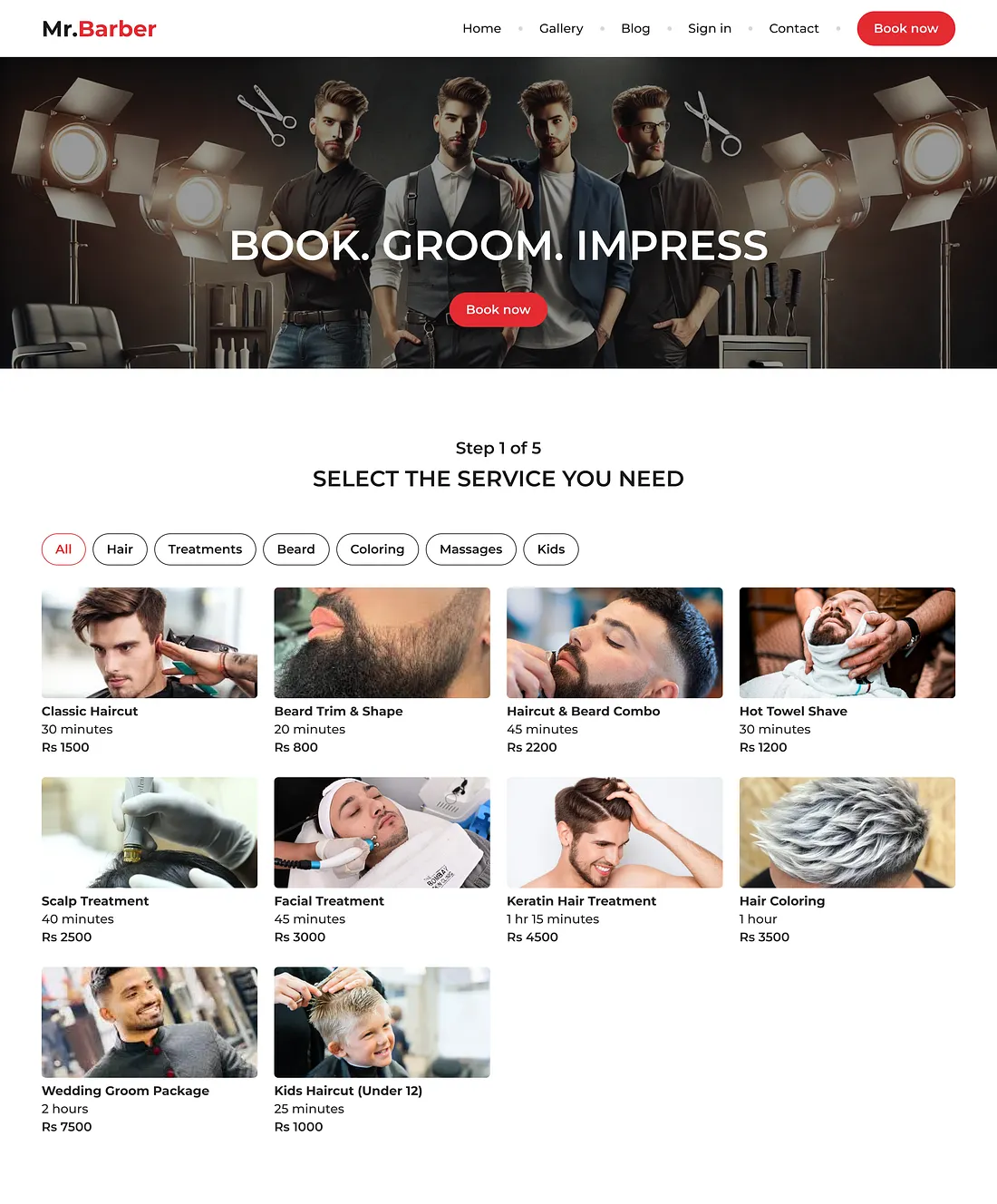 Hi-fi booking page
