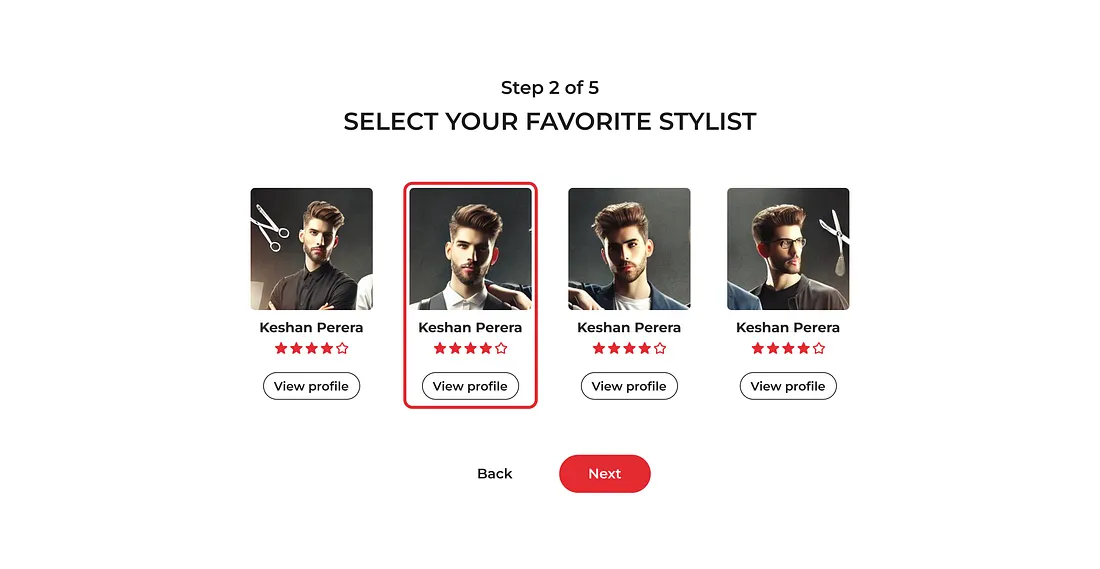 Hi-fi select stylist screen
