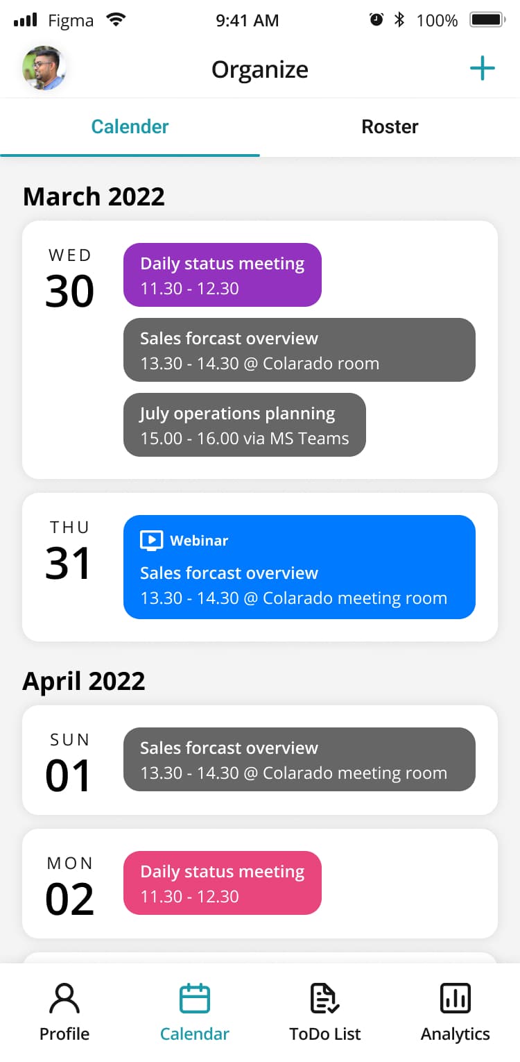 Co-Lab calendar