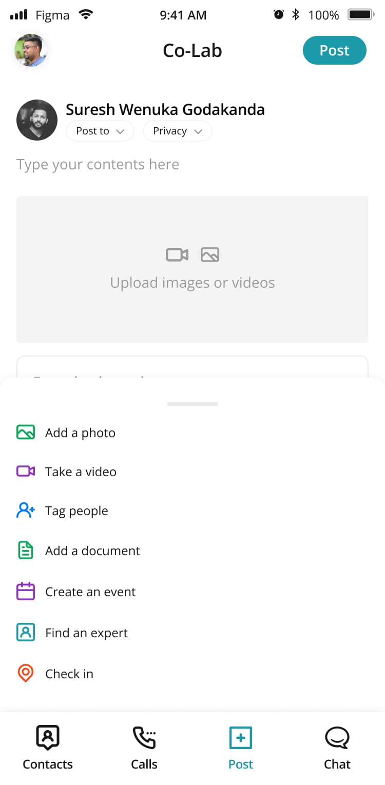 Co-Lab create new post