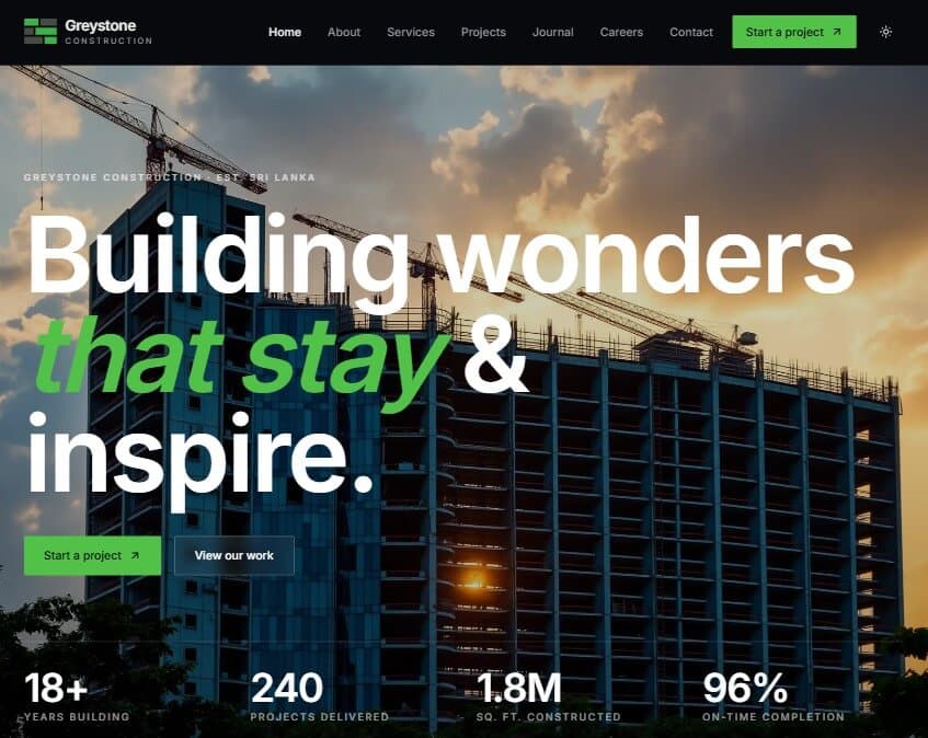 Greystone Construction Website