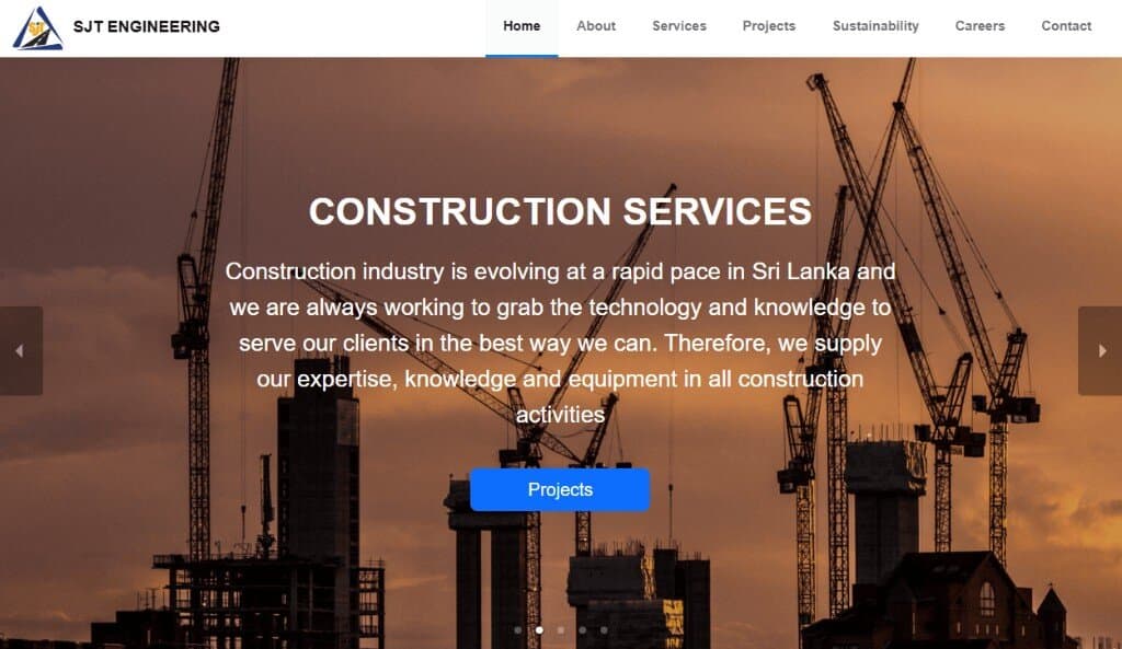 SJT Engineering - Corporate Website for a Construction company