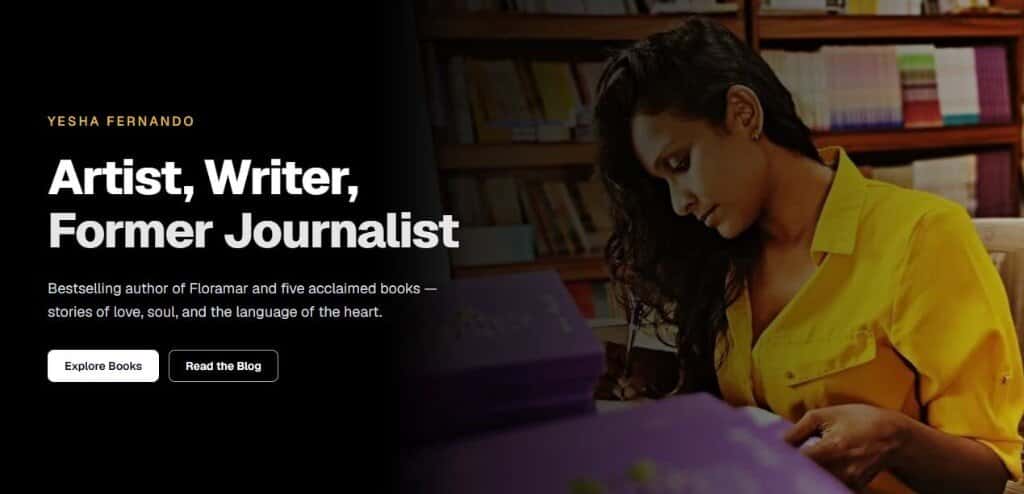 Yesha Fernando - Author portfolio website